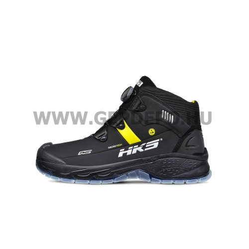 HKS RS 275 BOA gyorsfűzős S3 ESD bakancs, fekete/sárga - 46