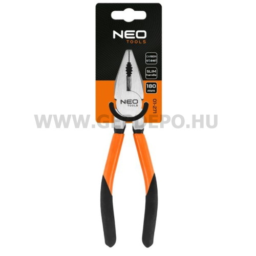 NEO TOOLS Kombinált fogó 180mm, Slim széria, keskenyített fogantyú