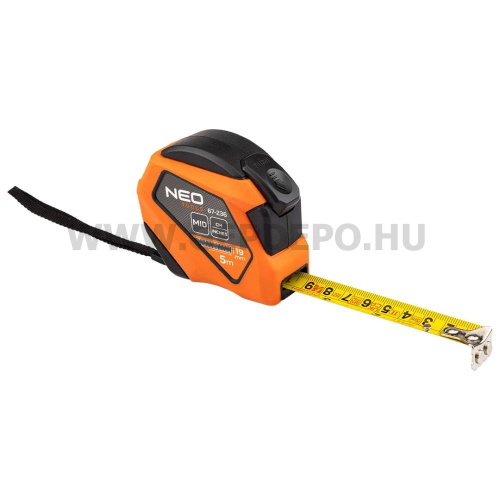 Neo Mérőszalag 5m / 19 mm, mágneses, autostop, skála mm/inch