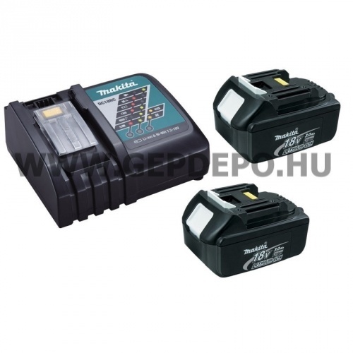 Makita 2db BL1830 akku + DC18RC töltő csomag