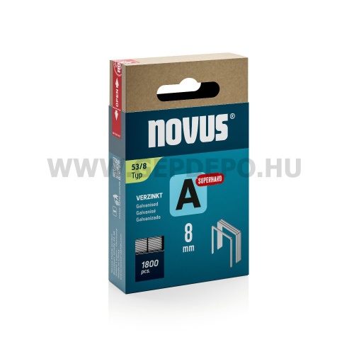 Novus A 53 SH szuperkemény tűzőkapocs 8 mm 1800 db