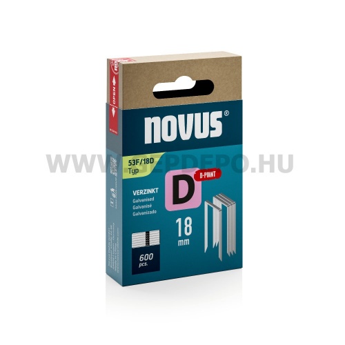 Novus D 53F tüzőkapocs D-csúcs 18 mm 600 db