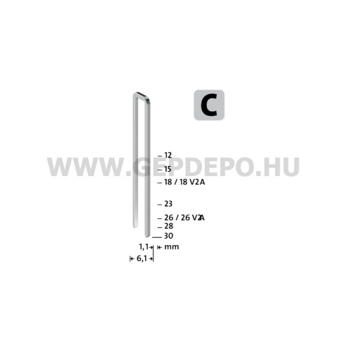 Novus C 4 keskeny tűzőkapocs 26 mm 1000 db