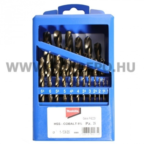 Makita HSS-Co 8% fémfúró készlet 1-13mm-ig 25 részes