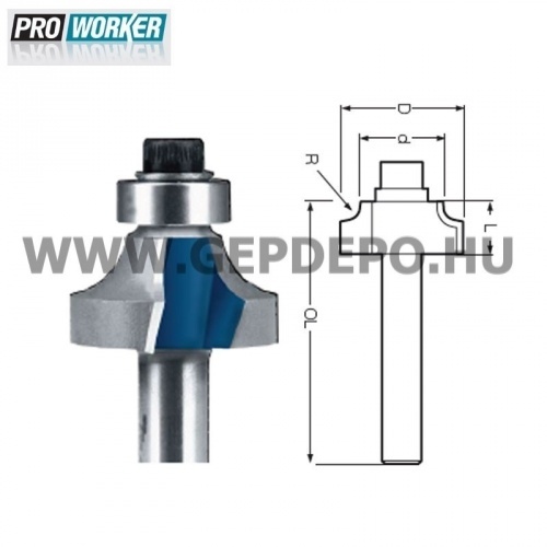 Makita profilmaró kés D1:20,7mm D2:12,7mm L:9mm R:3mm S:6mm
