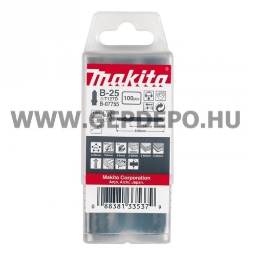 Makita HSS B-25 szúrófűrészlap KEMÉNYFA/FURNÉR, általános, TPI:9, 105 mm - 100 db (T127D)