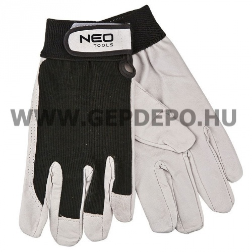 NEO TOOLS védőkesztyű sertésbőrből tépőzárral - XL/10