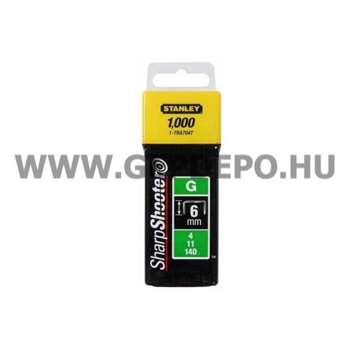 Stanley tűzőkapocs "G" (4/11/140) 6mm 5000db