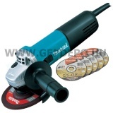 Makita 9558HNRX1 Sarokcsiszoló (5db B-45733 125x0,8mm vágókoronggal)