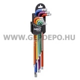 Neo torx imbuszkulcs készlet T10-T50, színes 9 részes
