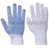 Portwest A111 PVC pontozott kesztyű, fehér/kék - XL/10 - 12 pár