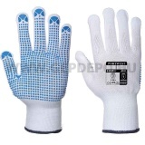 Portwest A110 nylon PVC pontozott kesztyű, fehér/kék - S/7 - 12 pár
