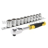 Stanley 3/8" dugókulcs készlet 5 fokonkénti fogazással