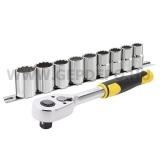 Stanley 1/2" dugókulcs készlet 5 fokonkénti fogazással