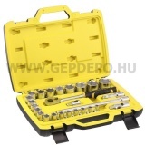 Stanley 1/2" dugókulcs készlet 3 fokonkénti fogazással 26 részes