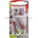 Fischer DUOPOWER műanyag dübel csillár horoggal 10X50 RH K