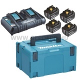 Makita 4db BL1850B+DC18RD töltő csomag MAKPAC kofferben