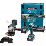 Makita DLX3155TJ akkus szett 18V LXT BL XPT (DDF486 +DGA504 +DTD153 2x BL1850B + DC18RC +2x MakPac)