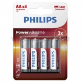 Philips PowerAlkaline LR6-P4B/10 AA ceruza elem LR6 4db/csomag