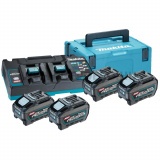 Makita 4db BL4050F Li-ion akkumulátor 40V XGT 5,0Ah + DC40RB töltő MakPac kofferben