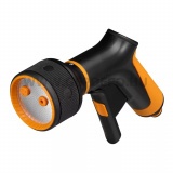 Fiskars Comfort locsolópisztoly, 3-funkciós, markolatvezérlésű