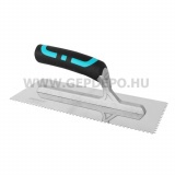 Bihui profi rozsdamentes glettelő soft grip markolattal - 280 x 120 mm, 3.2 mm-es fogakkal