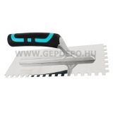 Bihui profi rozsdamentes glettelő soft grip markolattal - 280 x 120 mm, 8 mm-es fogakkal