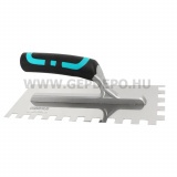Bihui profi rozsdamentes glettelő soft grip markolattal - 280 x 120 mm, 12 mm-es fogakkal