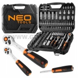 Neo Dugókulcs készlet 1/2" 1/4"  CrV 110 részes