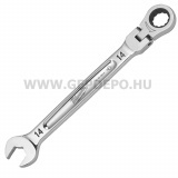 Milwaukee MAX BITE™ csuklós fejű racsnis csillag-villáskulcs 14 mm
