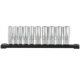 Milwaukee 3/8" Dugókulcsok hosszú, metrikus, tartósínen 10 db