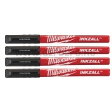 Milwaukee Inkzall tűhegyű jelölőfilc készlet - 4 db-os, fekete