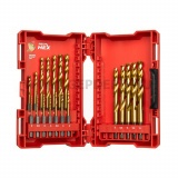 Milwaukee RED HEX SHOCKWAVE™ HSS-G titán-nitrid fémfúrószár készlet - 19 részes