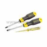 Stanley CushionGrip csavarhúzó készlet fáziskeresővel - 3 részes