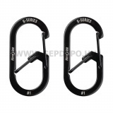 Nite Ize G-Series dupla kamrás karabiner #1, fekete - 2 db
