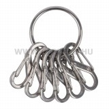 Nite Ize KeyRing acél kulcskarika - 6 db S Biner karabinerrel