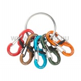 Nite Ize KeyRing acél kulcskarika - 5 db színes alumínium S-Biner karabinerrel