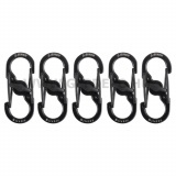 Nite Ize S-Biner MicroLock acél karabiner csomag - 5 db, fekete