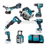 Makita DLX7018TX1 akkus szett 18V LXT DDF484 DGA513 DML815 DHS661 DJR186 DTD146 DMR115 3xBL1850B