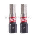 Milwaukee Shockwave Impact Duty imbusz bit HEX5x25 mm - 2 db