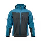 Sara Comfort Plus softshell kabát, fekete/petrol kék - XXXL