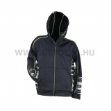 Urgent 922 kapucnis, cipzáros dzseki polár béléssel, fekete/lime - XL
