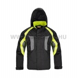 Procera Lumina bélelt ripstop kabát elrejthető kapucnival, fekete/sárga - XXXL
