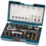 Makita mágneses bit és dugókulcs készlet, 1/4", 21 részes