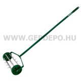 VERTO Fűszellőztető, gyepszellőztető, kézi, 27 tüske, 15 cm dobátmérő