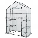 NEO Növényház 143 x 73 x 195cm, PVC fólia, fémszerkezet