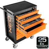 NEO TOOLS szerszámkocsi 6 fiókkal 149 részes szerszámkészlettel