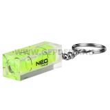 NEO TOOLS vízmérték libella, kulcstartón