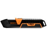NEO TOOLS trapénzpengés biztonsági kés, rugós pengevisszahúzóval