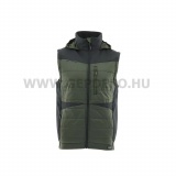 Sara Comfort Plus Hybrid kapucnis bélelt mellény zöld-fekete XL